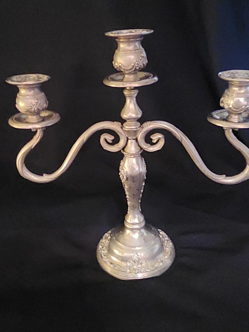 Vintage Godinger Silver Art Co. (GSA) Ornate 3-Light Candelabra